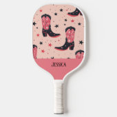 Schattigee cowboylaarzen naadloze patronen pickleball paddle (Voorkant)