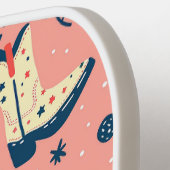 Schattigee cowboylaarzen naadloze patronen pickleball paddle (Links Detail)