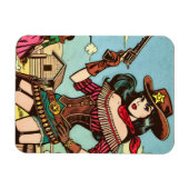  Schattigee Cowgirl Comics Magneet (Horizontaal)