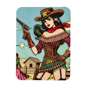 Schattigee Cowgirl Comics Magneet