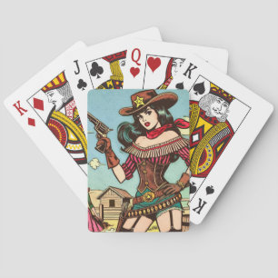  Schattigee Cowgirl Comics Pokerkaarten