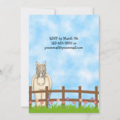 Schattigee Cowgirl en Horse Verjaardag Uitnodiging (Achterkant)