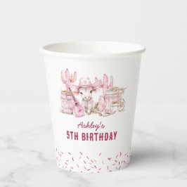 Schattigee Cowgirl Kids Verjaardag Papieren Bekers