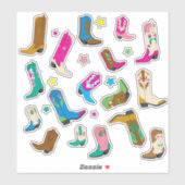 Schattigee Cowgirl laarzen Stickers (Vel)