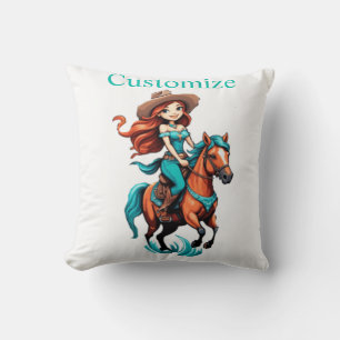 Schattigee Cowgirl Rijden Pony Thunder_Cove Kussen