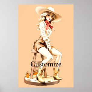 Schattigee Cowgirl Sitting Thunder_Cove Poster