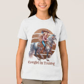 Schattigee Cowgirl training Tekst toevoegen Tri-Blend Shirt (Voorkant)