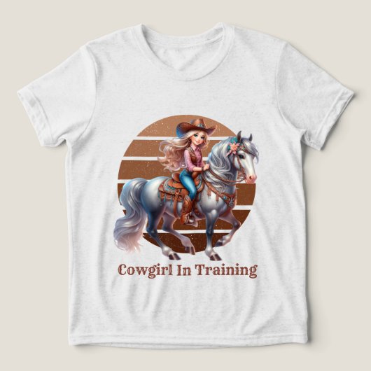 Schattigee Cowgirl training Tekst toevoegen Tri-Blend Shirt (Design voorkant)
