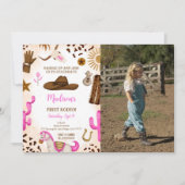 Schattigee Cowgirl Verjaardag Foto Uitnodiging (Voorkant)