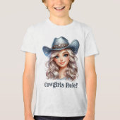 Schattigee Cowgirls-regel tekst toevoegen Tri-Blend Shirt (Voorkant)