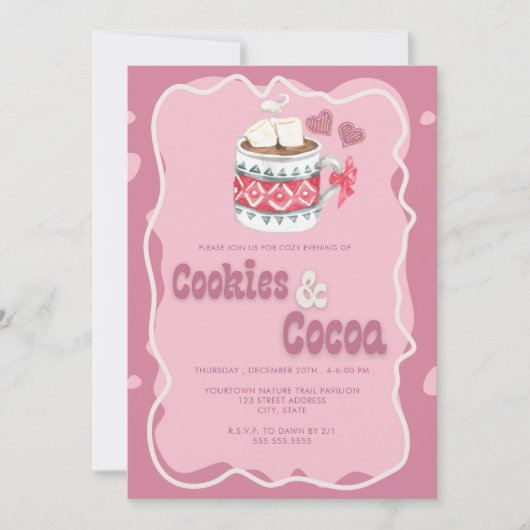 Schattigee Cozy Cookies en Cocoa Holiday Kerstmis Kaart (Voorkant)
