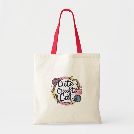 Schattigee Craft Cat Canvas tas (Voorkant)