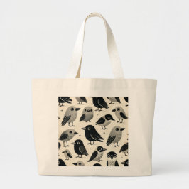 Schattigee Crafty Crows Print Design Grote Tote Bag