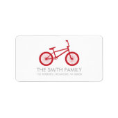 Schattigee Cranberry rode fiets Etiket (Voorkant)