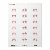 Schattigee Cranberry rode fiets Etiket (Full Sheet)