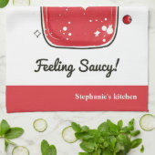 Schattigee cranberrysaus – Grappig Kawaii Koken Theedoek (Gevouwen)