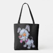 Schattigee Cranky Zombie Dog Illustratie Tote Bag (Achterkant)
