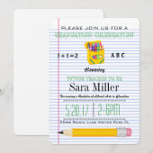 Schattigee Crayola Teacher Afstuderen Uitnodiging (Voorkant / Achterkant)