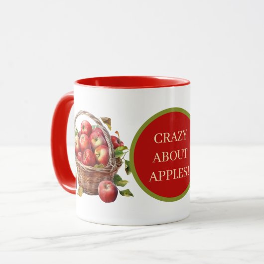 Schattigee Crazy Apple tekst toevoegen Mok (Voorkant links)