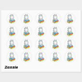 Schattigee Crazy Cat Lady Boekenworm Leesboek Lief Ronde Sticker (Vel)