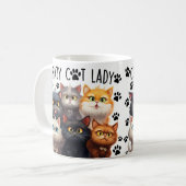 Schattigee Crazy Cat Lady, Cat Lovers, Ik hou van Koffiemok (Voorkant links)