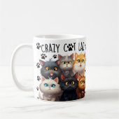 Schattigee Crazy Cat Lady, Cat Lovers, Ik hou van Koffiemok (Links)