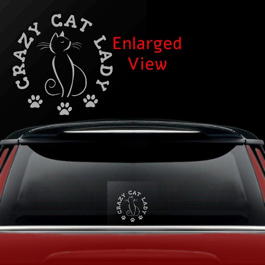 Schattigee Crazy Cat Lady Raamsticker