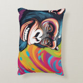 Schattigee Crazy Funny Chimpanzee Accent Kussen (Achterkant (Verticaal))