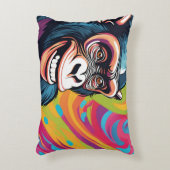 Schattigee Crazy Funny Chimpanzee Accent Kussen (Voorkant(Verticaal))