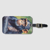 Schattigee Crazy Funny Chimpanzee Bagagelabel (Voorkant (horizontaal))