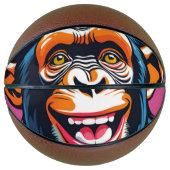 Schattigee Crazy Funny Chimpanzee Basketbal (Voorkant)