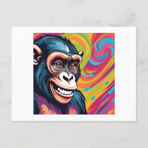 Schattigee Crazy Funny Chimpanzee Briefkaart