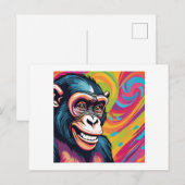Schattigee Crazy Funny Chimpanzee Briefkaart (Voorkant / Achterkant)