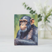 Schattigee Crazy Funny Chimpanzee Briefkaart (Staand voorkant)