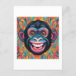 Schattigee Crazy Funny Chimpanzee Briefkaart