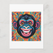Schattigee Crazy Funny Chimpanzee Briefkaart (Voorkant)