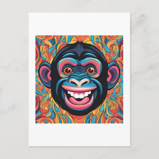 Schattigee Crazy Funny Chimpanzee Briefkaart (Voorkant)