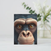 Schattigee Crazy Funny Chimpanzee Briefkaart (Staand voorkant)