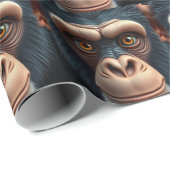 Schattigee Crazy Funny Chimpanzee Cadeaupapier (Rol Hoek)