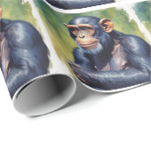 Schattigee Crazy Funny Chimpanzee Cadeaupapier (Rol Hoek)