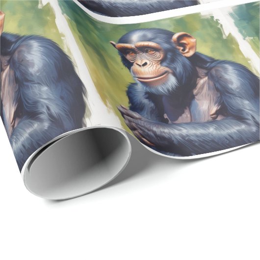 Schattigee Crazy Funny Chimpanzee Cadeaupapier (Rol Hoek)