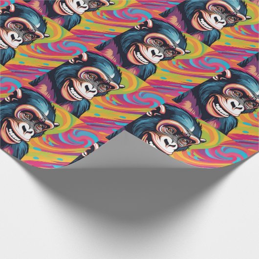 Schattigee Crazy Funny Chimpanzee Cadeaupapier (Hoek)