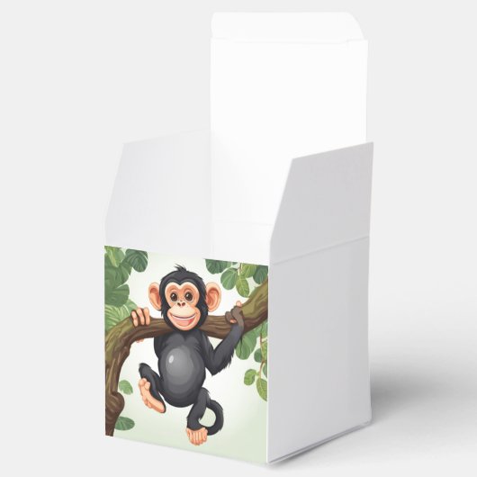 Schattigee Crazy Funny Chimpanzee Cartoon Bedankdoosjes (Geopend)