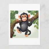 Schattigee Crazy Funny Chimpanzee Cartoon Briefkaart (Voorkant)
