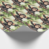 Schattigee Crazy Funny Chimpanzee Cartoon Cadeaupapier (Hoek)