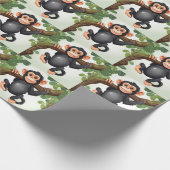 Schattigee Crazy Funny Chimpanzee Cartoon Cadeaupapier (Hoek)