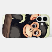 Schattigee Crazy Funny Chimpanzee Cartoon Case-Mate iPhone Case (Achterkant (horizontaal))