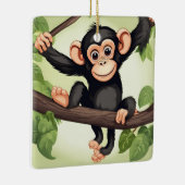 Schattigee Crazy Funny Chimpanzee Cartoon Keramisch Ornament (Rechts)