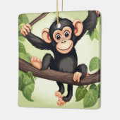 Schattigee Crazy Funny Chimpanzee Cartoon Keramisch Ornament (Links)