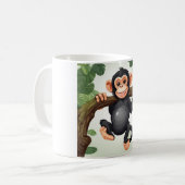 Schattigee Crazy Funny Chimpanzee Cartoon Koffiemok (Voorkant links)